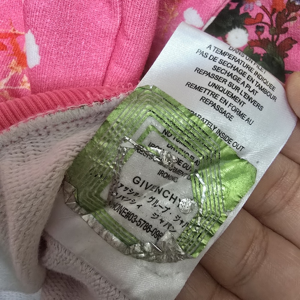 GIVENCHY Flower Printed Cotton‎ Jersey Sweatshirt In Pink Sz S Luxury Designer - Picture 6 of 10